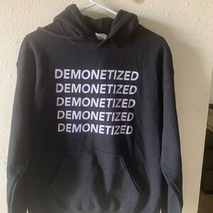 Gildan Black‎ Hoodie with White Print